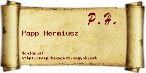 Papp Hermiusz névjegykártya